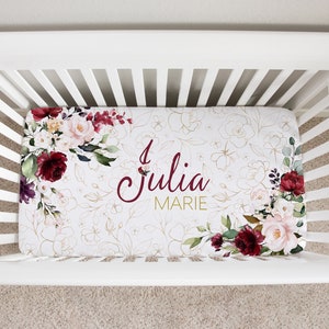 Maroon Crib Sheet Etsy