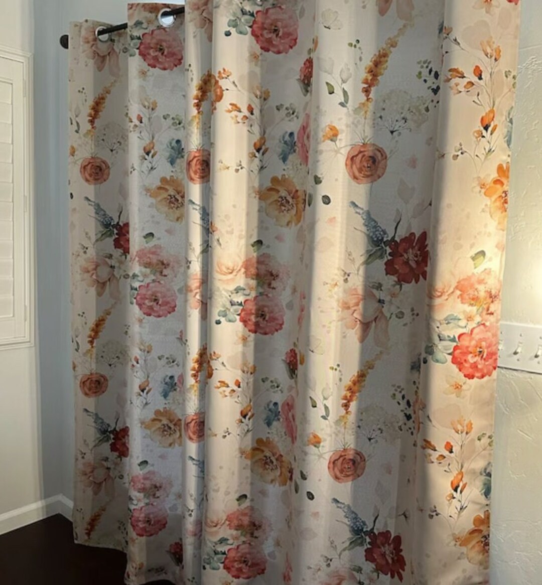 Boho Blackout Curtains Floral Rust Nursery Curtains Burgundy Etsy