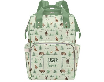 Personalized Woodland Diaper Bag Backpack: Multiuse Baby Bag