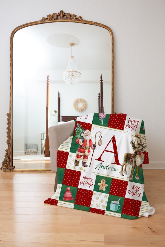 Monogrammed throw blanket discount