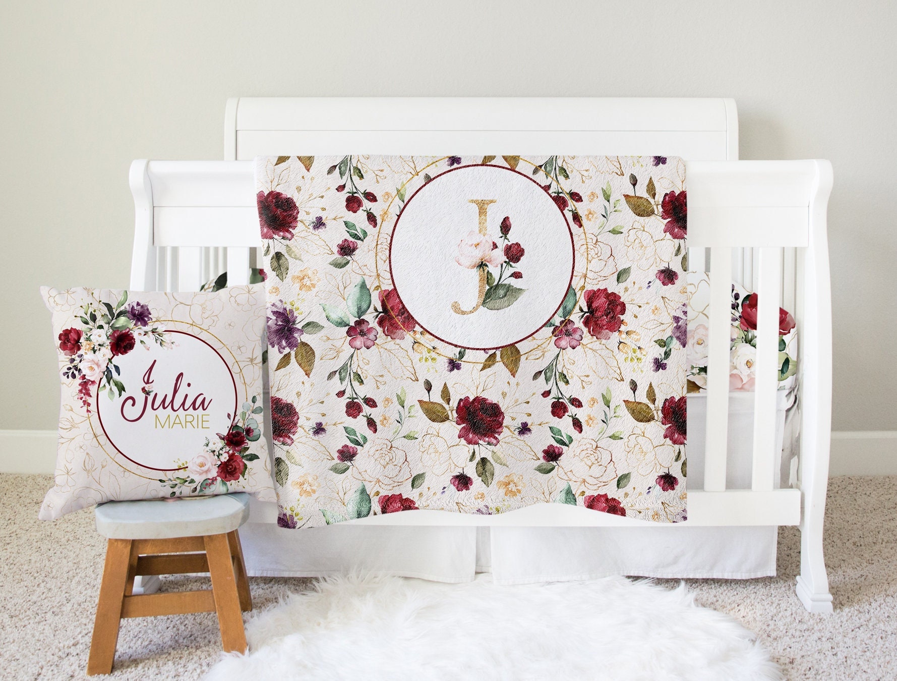 Maroon crib bedding deals