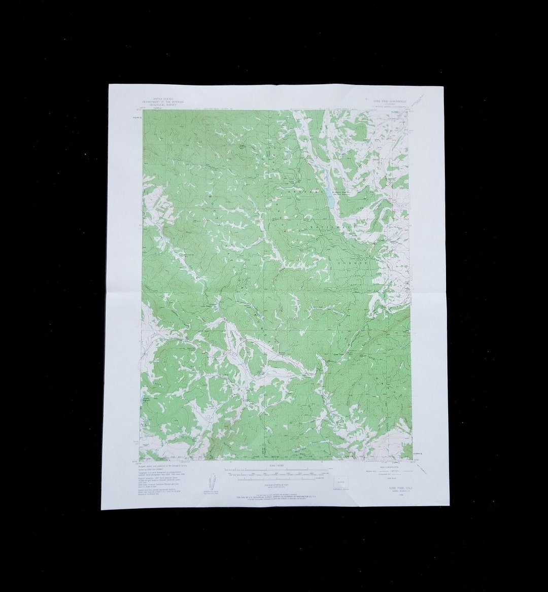 Vintage GORE PASS Colorado Topo Map. Retro 1957 Survey Map. Etsy