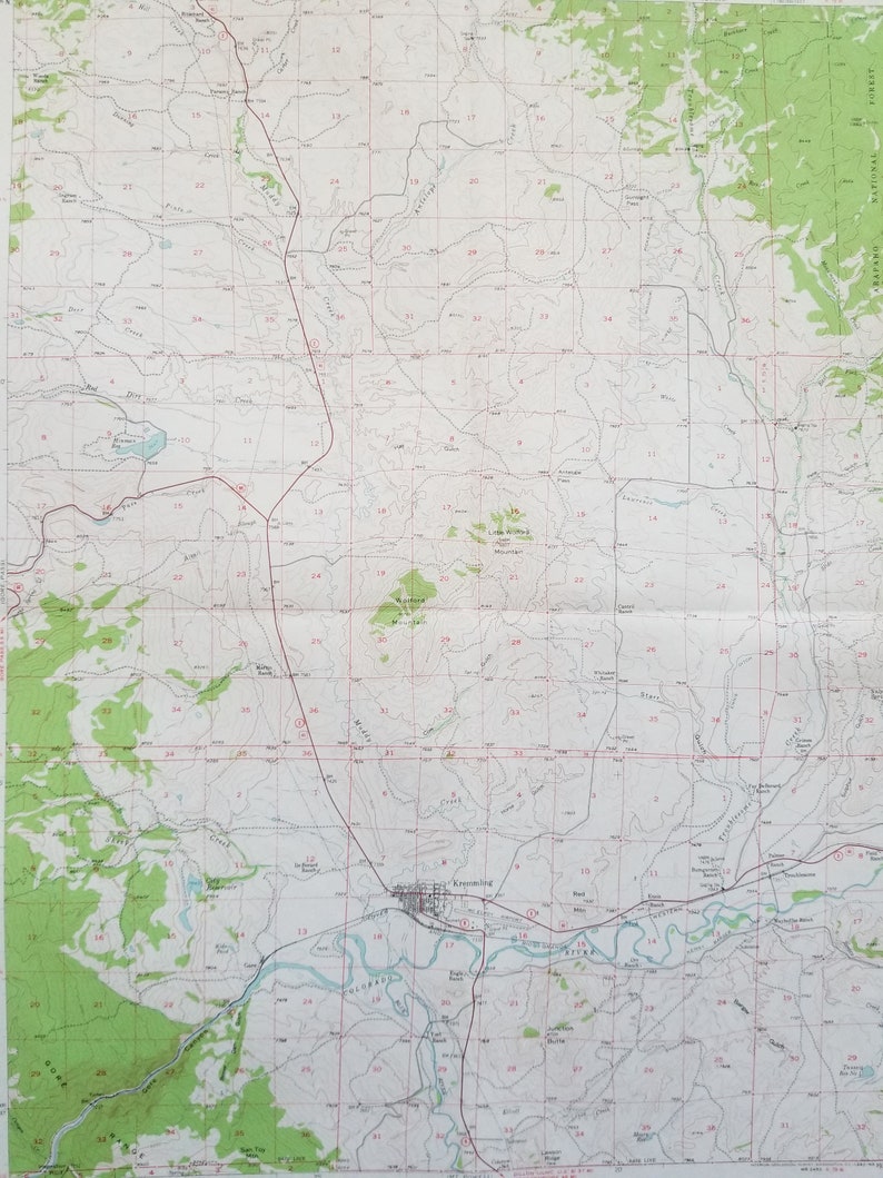 Antique KREMMLING COLORADO Topo Map. Vintage 1956 USGS Map for Framing