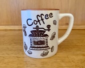 Vintage coffee cup vintage coffee grinder coffee cup made in japan coffee cup vintage coffee mug vintage coffee grinder coffee gift