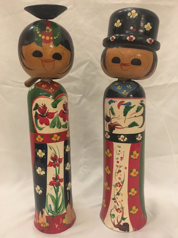 antique kokeshi dolls