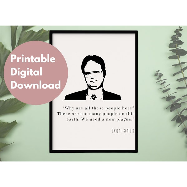 The Office Inspired Wall Decor, The Office Room Decor, Gift for Office Fan, Funny Dwight Quote, Dwight Schrute Quotes, Funny Digital Art