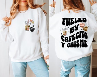 Cafecito Y Chisme Sweatshirt Funny Gift for Chismosa, Spanish Sweatshirt, Gifts in Spanish, Gift for Friend, Concha Shirt, Iced Coffee Shirt