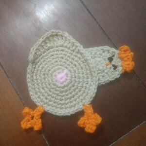 Chicken Butt Coasters - Crochet Chicken Butt Coasters - Crochet Coaster - Animal Butt Coaster