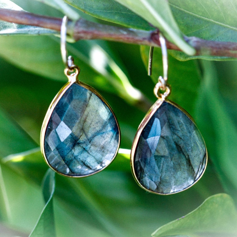 Teardrop Earrings Chakra Jewelry Gemstone Earrings Labradorite Jewelry Statement Earrings Healing Jewelry Labradorite Earrings