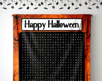 Halloween Word Search Blanket, Interactive Gift, Halloween Tradition, Halloween Home Decor