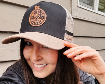 Custom Snapback, Black Tan Striped Custom Hat, Business Hats, Custom Logo Hat, Adult Hat