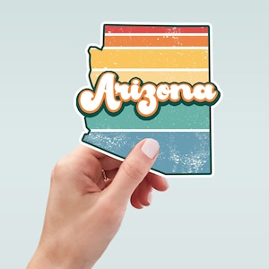 Arizona State Sticker, Arizona Souvenir, Retro State Sticker, Reise Sticker Karte, WasserfestEr Sticker,