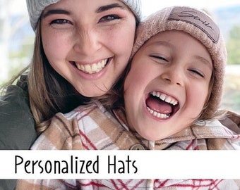 Gorros personalizados para adultos - Gorro con nombre personalizado - Regalo de invierno - Gorro de punto personalizado