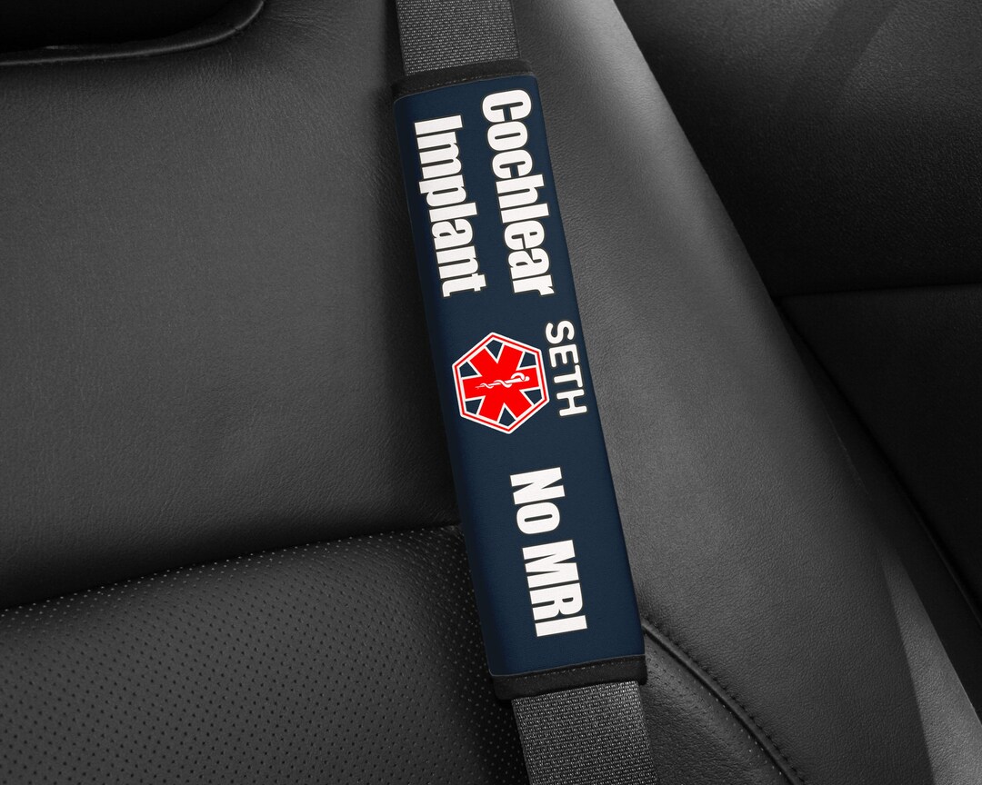 Medical Alert Seat Belt Cover, Special Needs Seat Belt Cover, Cochlear Implant Seat Belt Cover