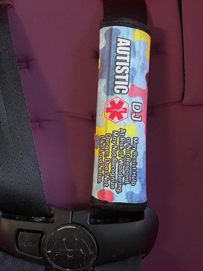 Medical Alert Seat Belt Cover Autism Awareness. Seat Belt Etsy