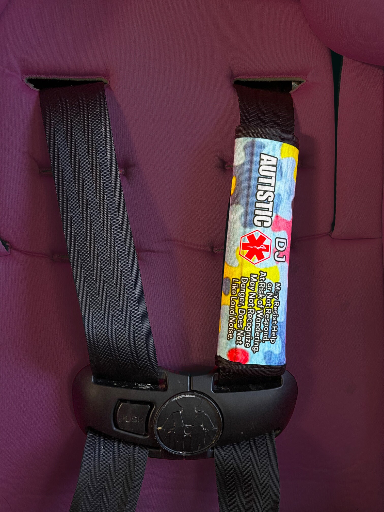 Medical Alert Seat Belt Cover Special Needs Seat Belt Cover Etsy
