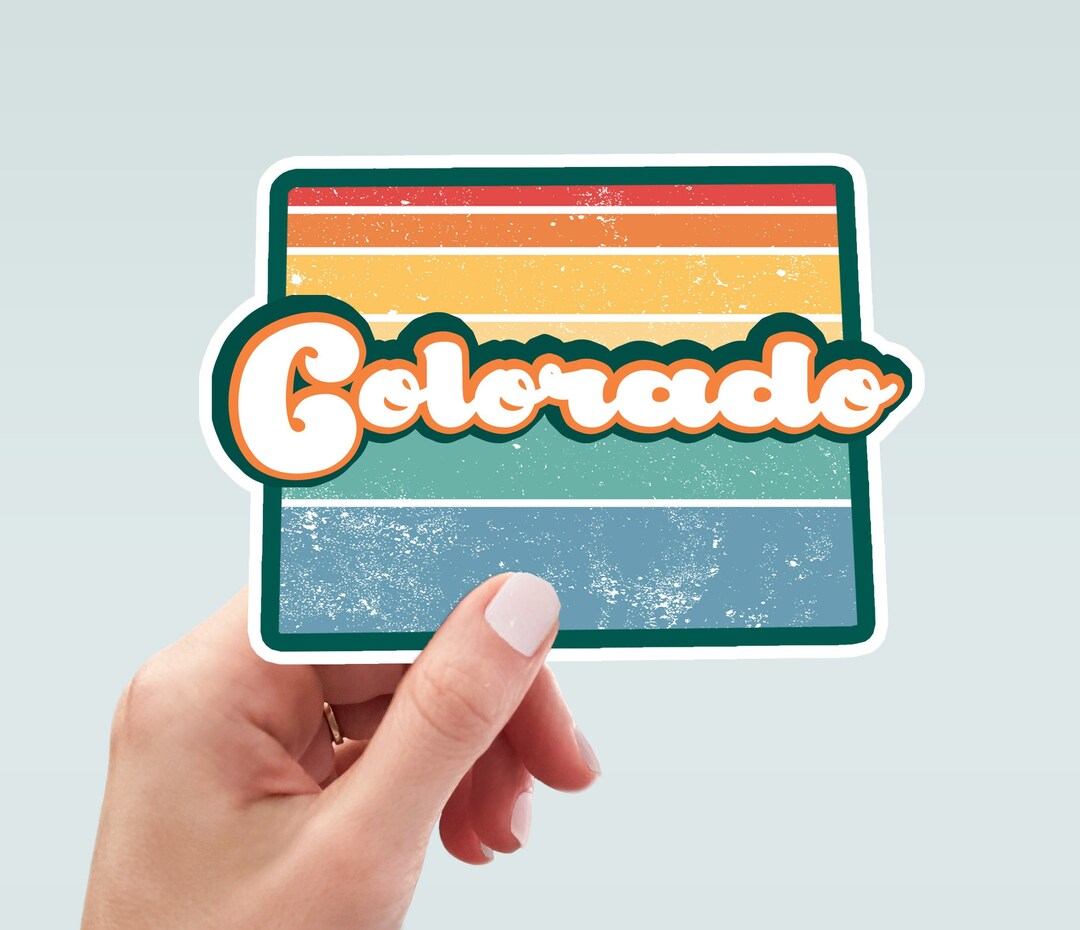 Colorado State Sticker, Colorado Souvenir, Retro State Sticker ...