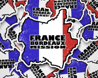 Mission Sticker, France Bordeaux Mission Sticker, Waterproof Sticker,