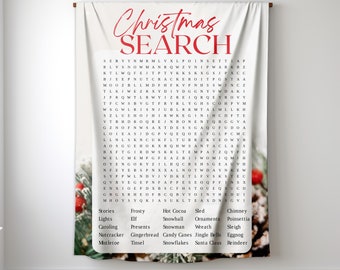 Christmas Word Search Blanket, Interactive Blanket, Family Tradition, Puzzle Lover Gift, Christmas Decor