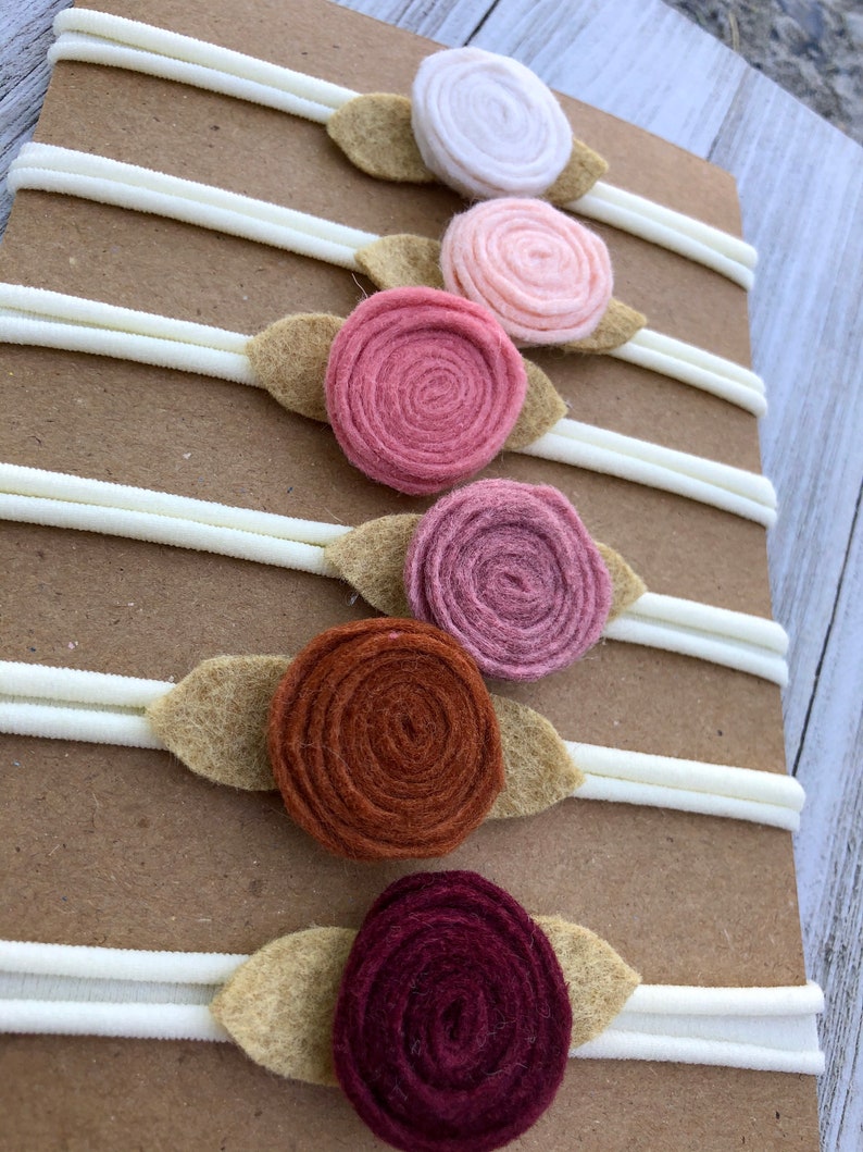 Country Rose Collection Baby Shower Gift Photo Prop Newborn Headband Baby Headband Baby Girl Gift Organic Rose Headbands