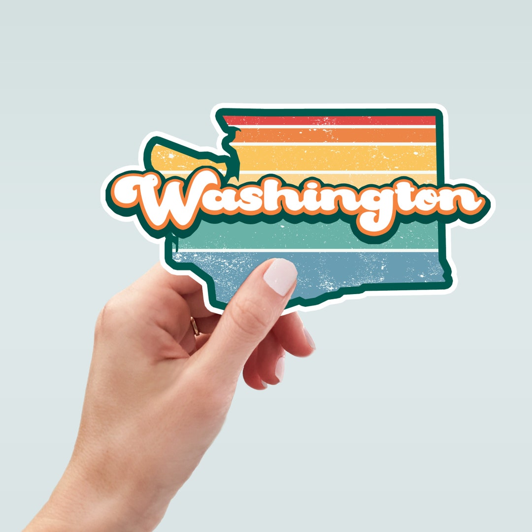 Washington State Sticker, Washington Souvenir, Retro State Sticker ...