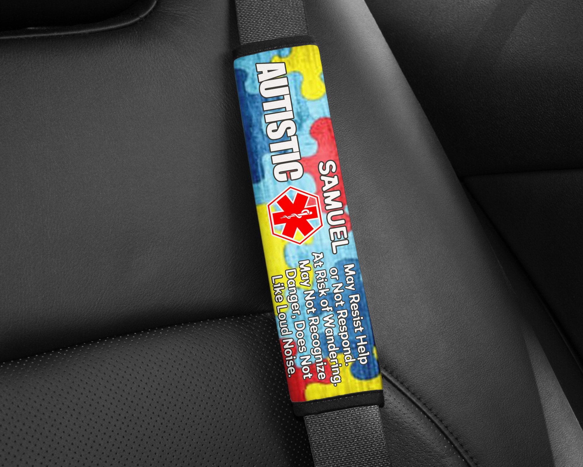 Medical Alert Seat Belt Cover Autism Awareness. Seat Belt Etsy