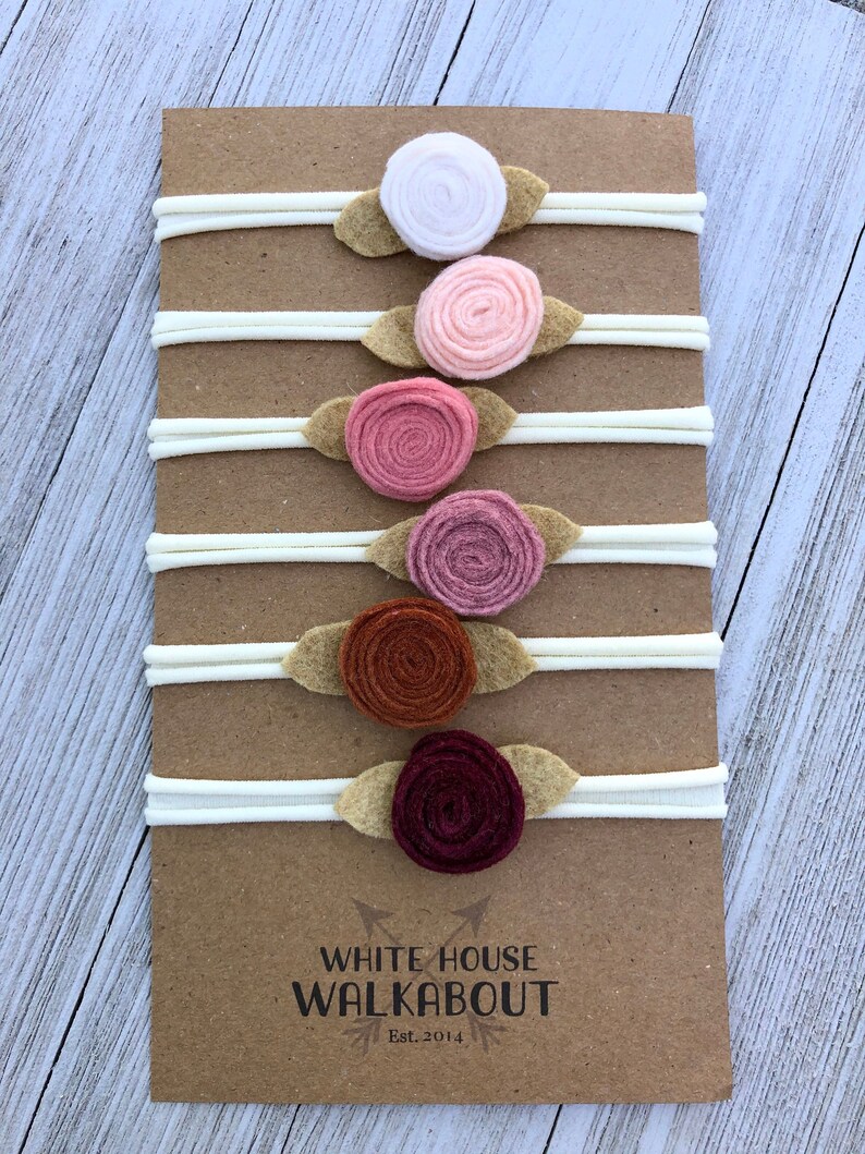 Country Rose Collection Baby Shower Gift Photo Prop Newborn Headband Baby Headband Baby Girl Gift Organic Rose Headbands