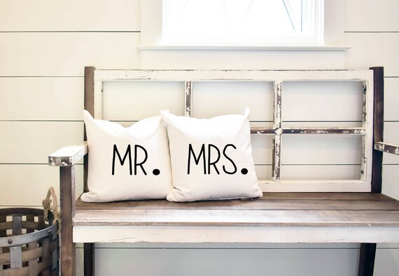 Home Decor Mr And Mrs Set Of Cushions Wedding Gift