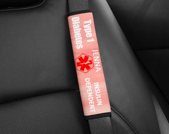 Diabetes Awareness. Special Needs Seat Belt Cover, Type 1 Diabetes Seat Belt Cover, Medical Alert, Special Needs Gift, Special needs Parents