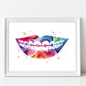 Mondposter, tandartscadeau, tandheelkundig apparaat, orthodontist, tandkunst, kantoordecoratie, medische kunst, mond