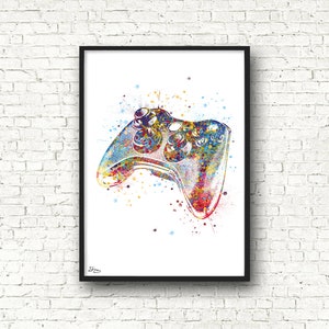 Poster del gamepad, FORMATO A3 (29,7 x 42 cm), regalo per i giocatori, gioco d'arte, tema del videogioco, giochi, decorazione della stanza, decorazione per adolescenti