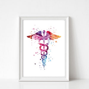 Caduceus poster, snake of Asclepius, doctor gift, health professionals, medicine, emblem, Aesculapius Number 167 image 2