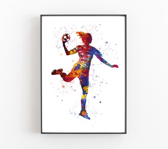 Woman Hanball Player Handball Poster Sports Poster Gift Etsy