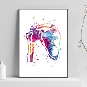 Scapula poster, human skeleton, osteopath gift, bone illustration, medical art, science, physiotherapist, doctor