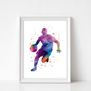 Basketball player poster, basketball art, sport poster, gift idea, for basketball player, sports gift, basketball player image 2