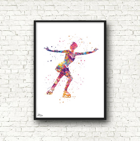 Figure Skating Sport Poster Skater Poster Dance Gift Idea Etsy