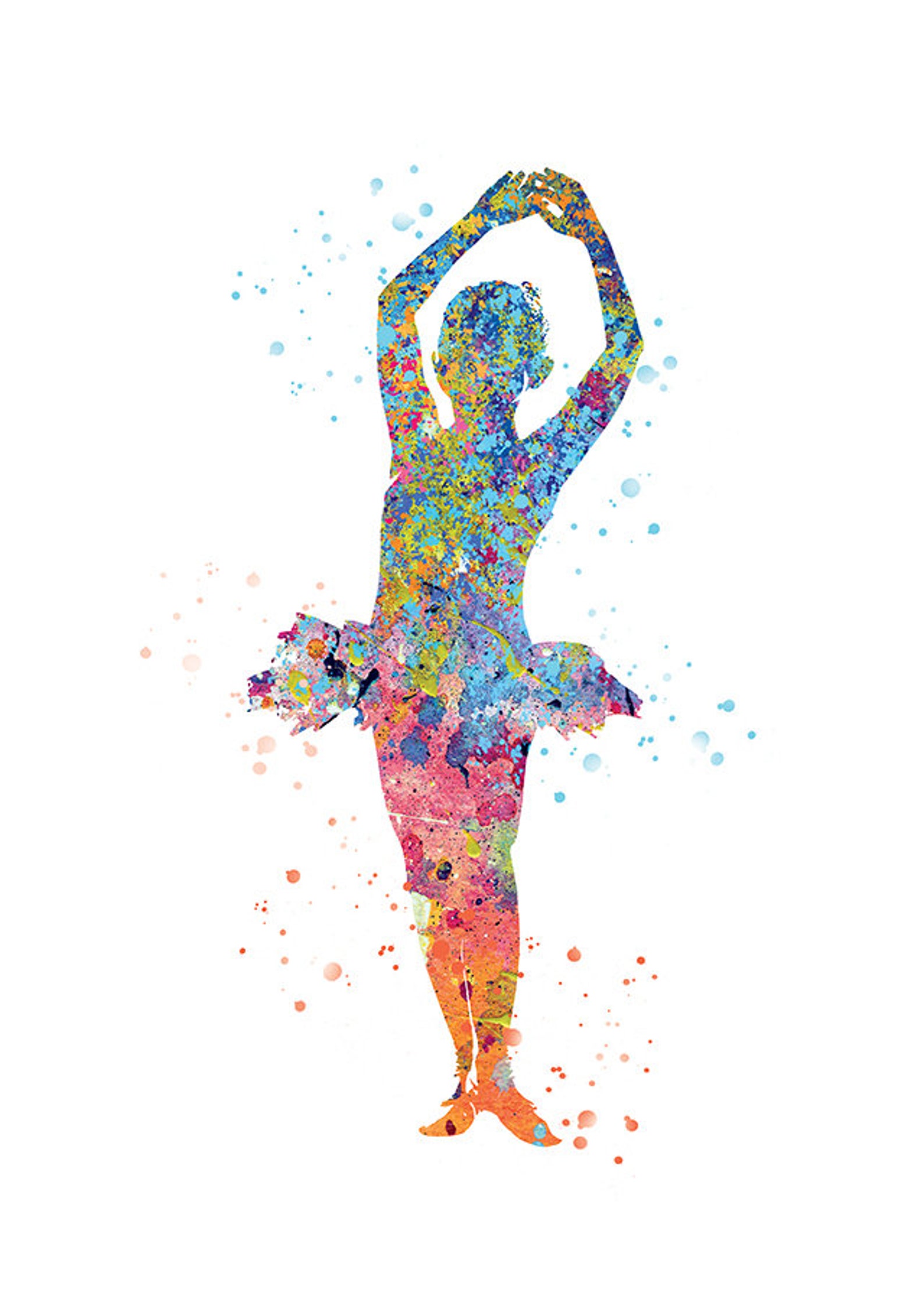 Dessin De Danseuse Classique à Imprimer Danseuse poster aquarelle danse classique affiche enfant | Etsy