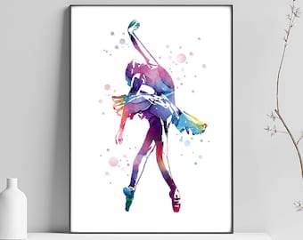 Ballerina poster, classical dance, star dancer, birthday gift, Christmas, adult or child's room