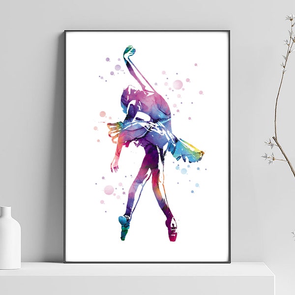 Ballerine affiche, danse classique, danseur étoile, cadeau anniversaire, noël, chambre adulte ou enfant