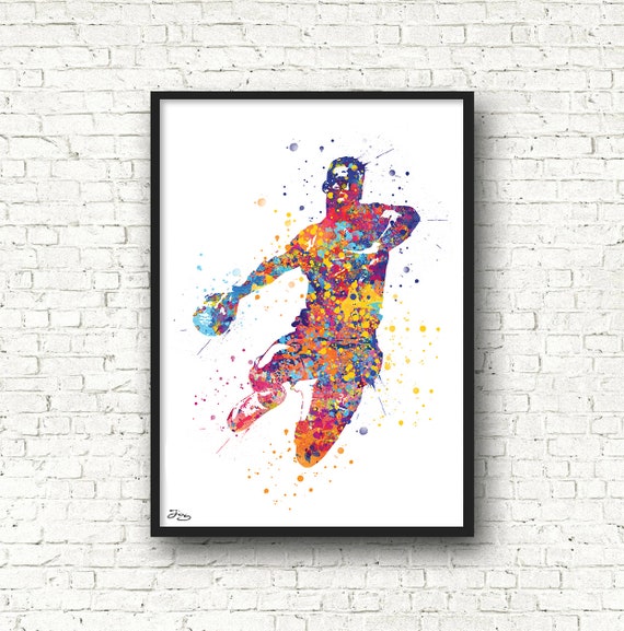 Handballeur Poster Handball Art Print Sport Affiche Idee Etsy