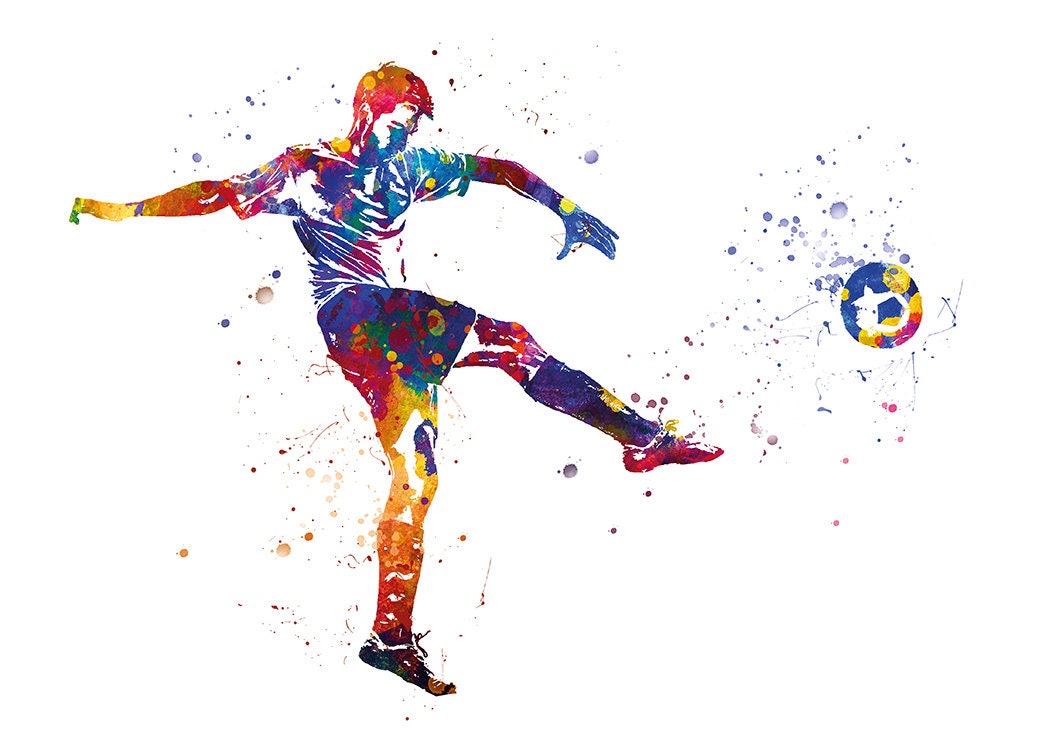Footballer Poster Illustration Football Sport Art Print Etsy UK