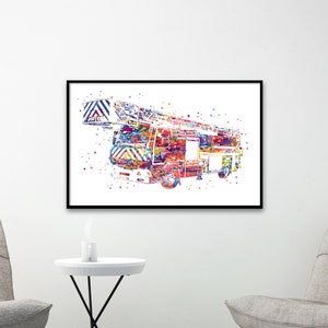 Camion dei pompieri, regalo dei pompieri, poster dei vigili del fuoco, poster dei pompieri, regalo di nozze, camion dei pompieri francese