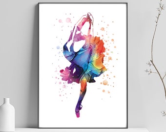 Ballerina, classical dance poster, star dancer, birthday gift, Valentine's Day, adult or child's room