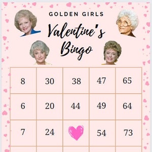 Printable Golden Girls Valentine Bingo Cards