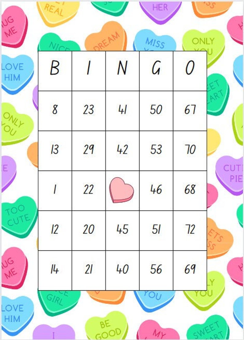 Printable Valentine's Day Bingo Cards - Etsy