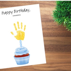Happy Birthday, Grandpa Handprint Art
