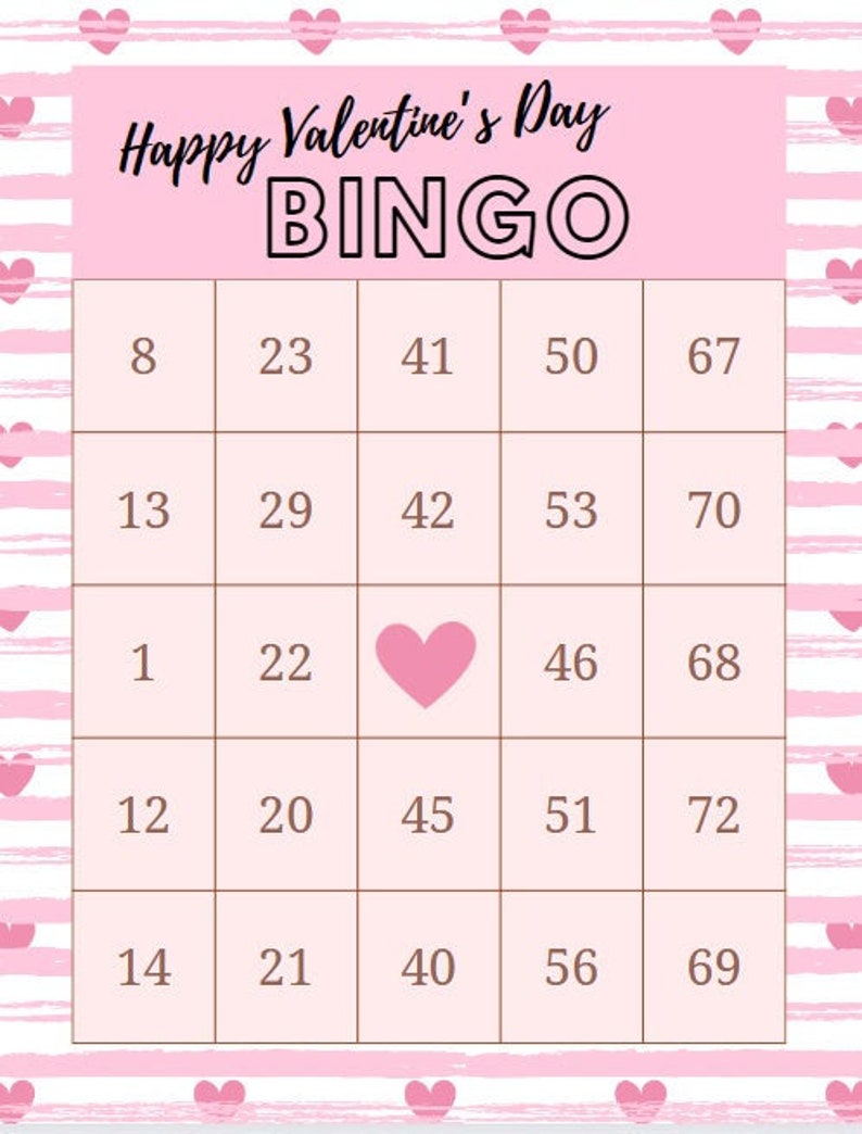 Printable Valentine s Day Bingo Cards Etsy