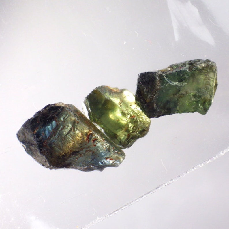 Natural Untreated Parti Sapphire-Kenya 11.32 Ct TW Natural Rough 3 pcs-Facet Grade
