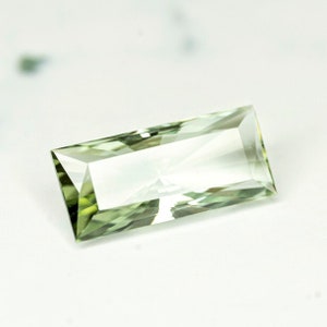 Natural Untreated Tourmaline-Congo 1.89 Ct Clarity VVS2-Beautiful Pastel Mint Green Color-Rectangle 11.8 x 5.3 mm