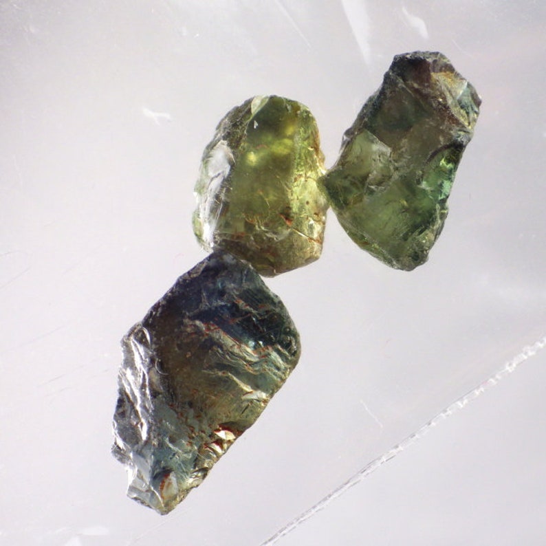 Natural Untreated Parti Sapphire-Kenya 11.32 Ct TW Natural Rough 3 pcs-Facet Grade